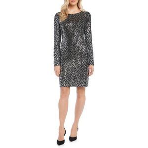 🎁 Karen Kane Long Sleeve Sequin Sheath Dress